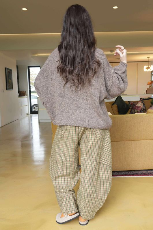 Big Softie Funnel Grunge Knit Mocha